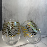 Gold stemless glass