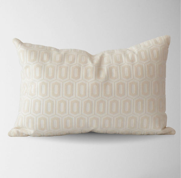 Embossed hex pillow cover