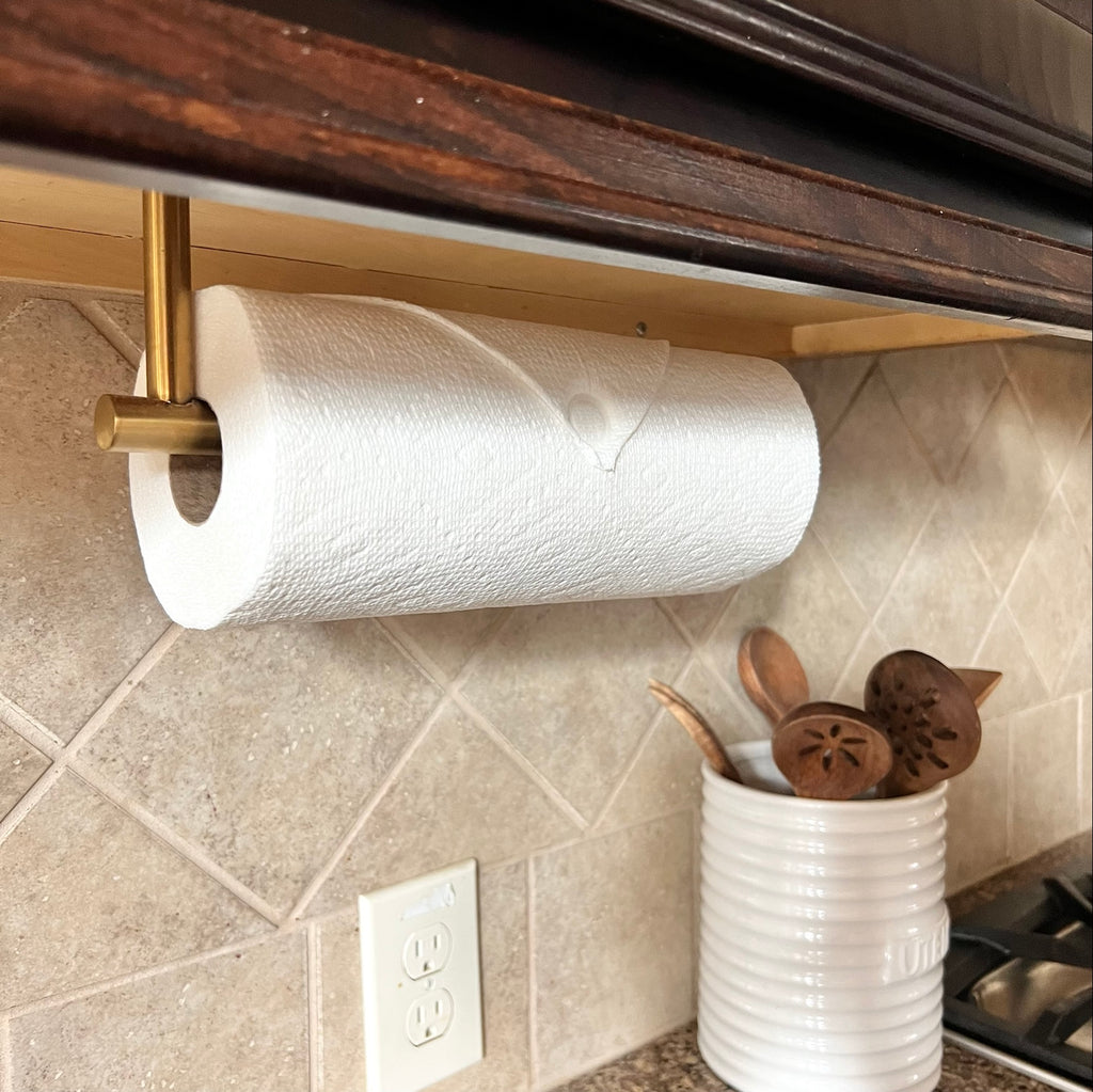 1pc Paper Towel Holder, Vertical Paper Towel Holder, Under Cabinet Or  Wall-mounted, Self-adhesive Or Drilled For Kitchen, Bathroom, Home Kitchen  Supplies