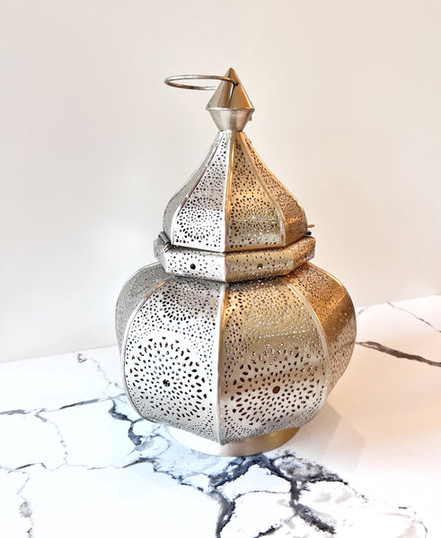 Moroccan Lantern (set of 2) Gold and Silver