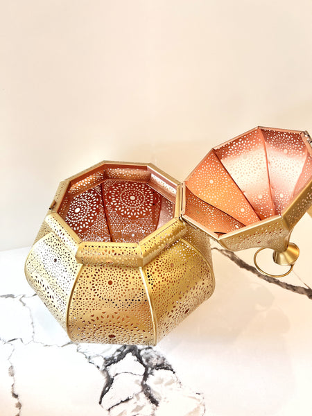 Moroccan Lantern (set of 2) Gold and Silver