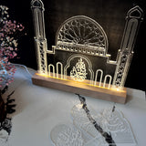 Light up mosque with interchangeable doors Ramadan kareem, Eid Mubarak, Alhamdulillah and Bismillah