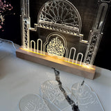 Light up mosque with interchangeable doors Ramadan kareem, Eid Mubarak, Alhamdulillah and Bismillah