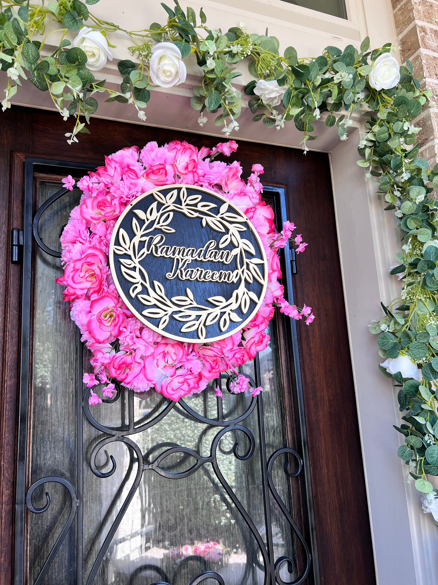 Ramadan Kareem wooden sign Door wreathe