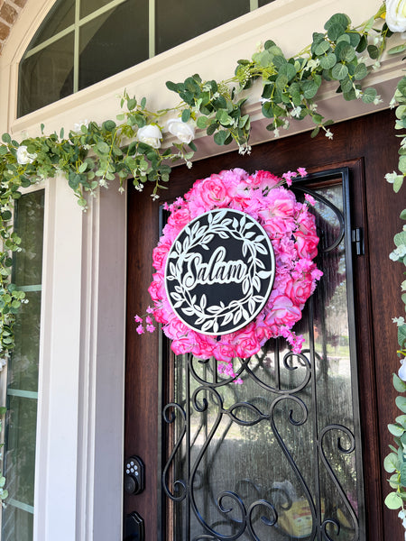 Salam wooden sign/Door wreathe