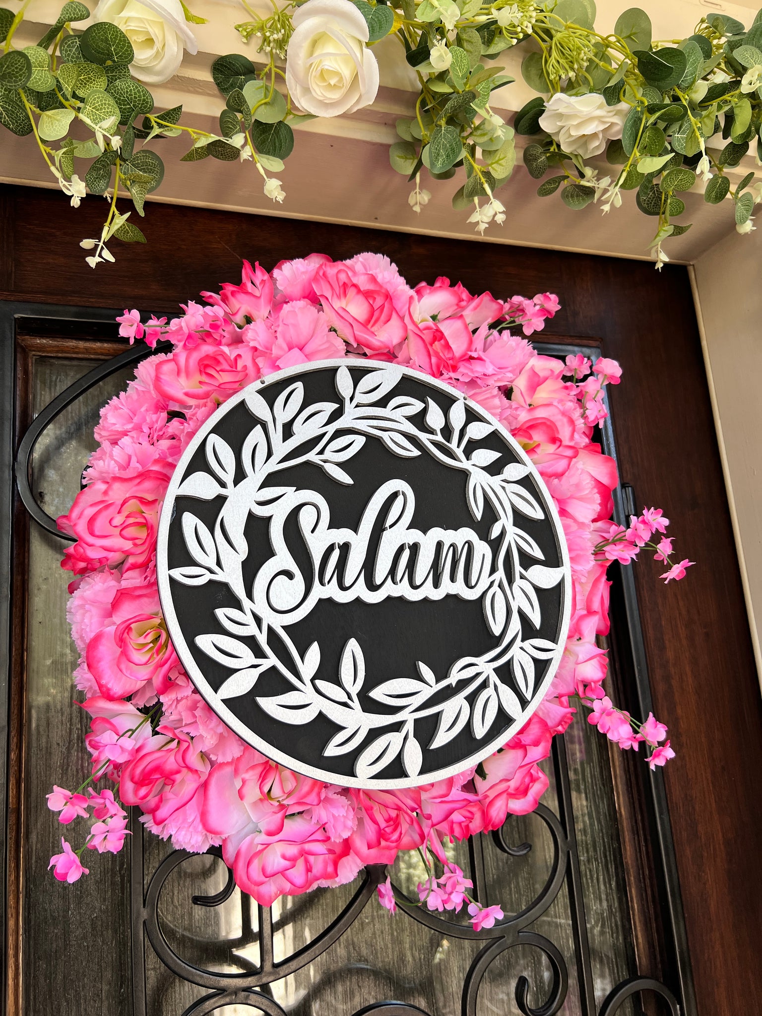 Salam wooden sign/Door wreathe