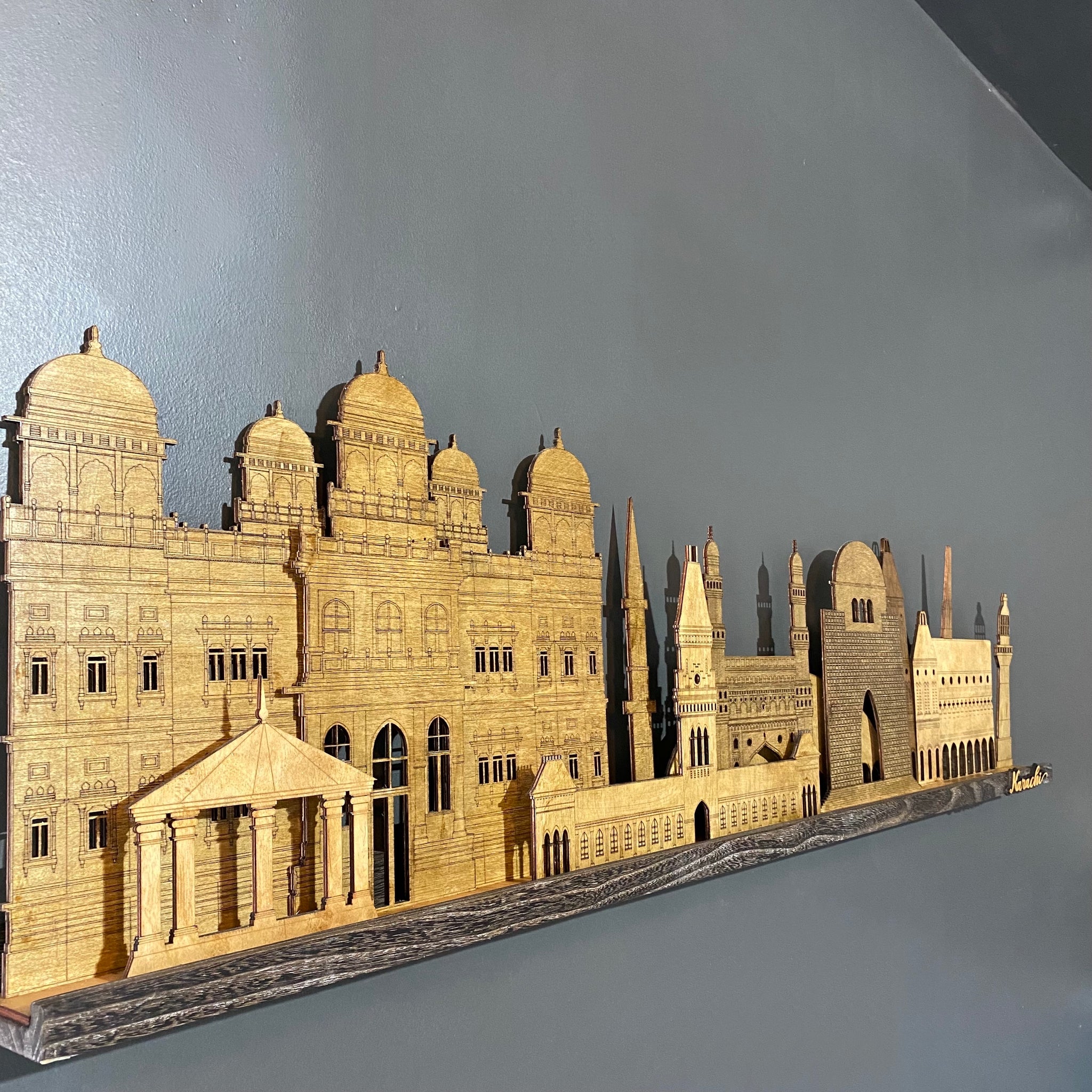 Wooden City Skyline 3D Wall Art
