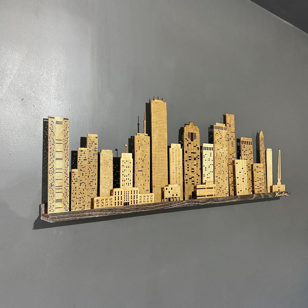 New York Skyline Colored Wooden Cityscape 3d Layered Laser Cut 