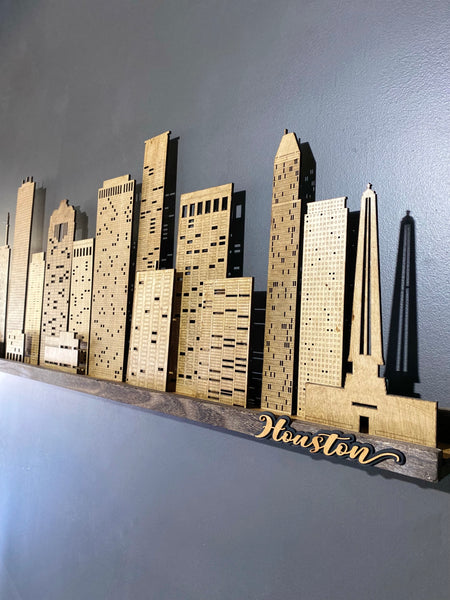 Wooden City Skyline 3D Wall Art