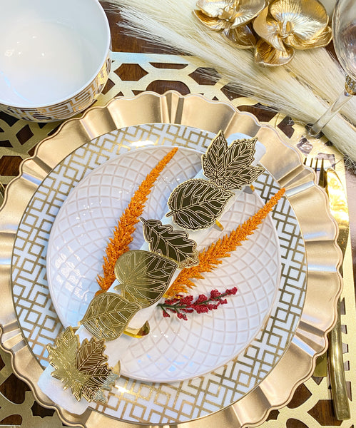 Set of 6 Leaf Napkin Rings