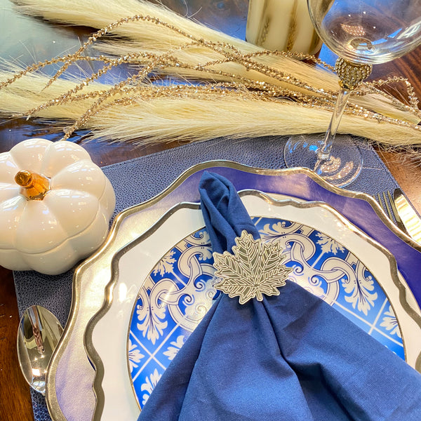 Set of 6 Leaf Napkin Rings
