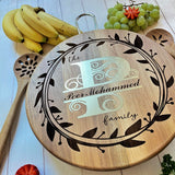 Personalized Monogram Charcuterie Round Board